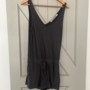 Michael Stars Elastic Tie-waist v-neck Romper